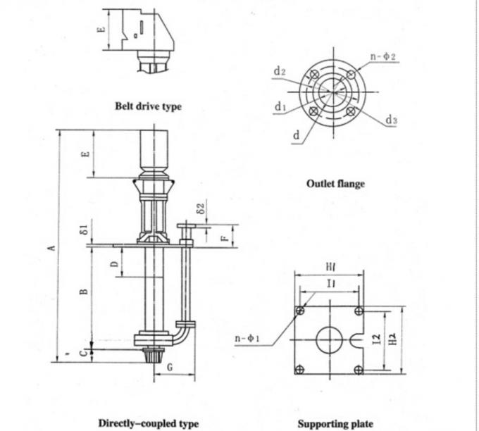 Pompe verticale à haute pression électrique de boue, pompe à eau d'égout centrifuge submergée