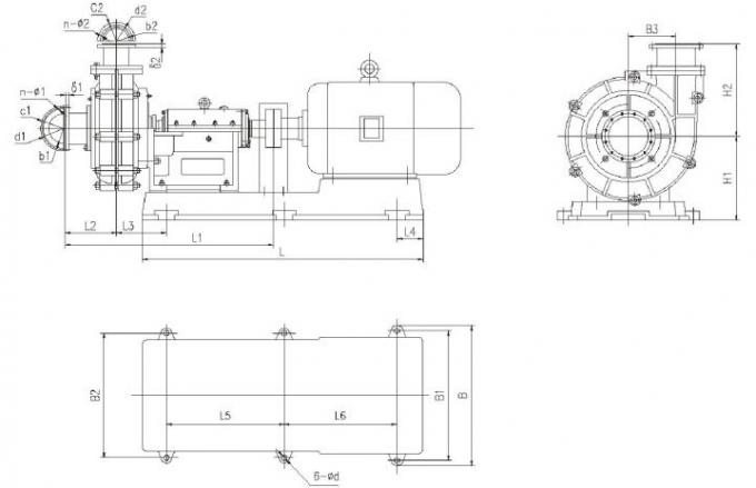 Centrifugeur obstruant non la pompe électrique horizontale de boue, pompe réutilisée de pulpe de papier de rebut